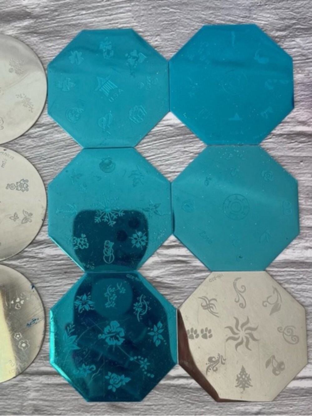 Konad Nail Stamping Templates, Stamper, Scraper And Metallic Striping Tapes - Picture 3 of 6